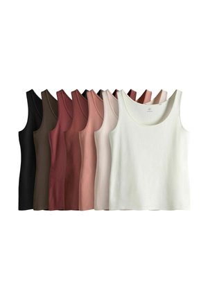 REGULAR FIT - 7 PACK SCOOP NECK  - Top - chocolate brown
