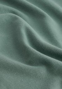 Tejido suave y entrelazado en un color verde tenue, que presenta una textura lisa con un sutil estiramiento y un patrón de superficie uniforme en toda su extensión.