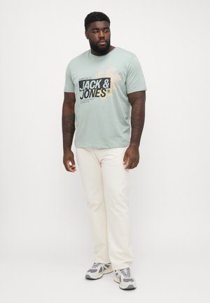 JJJAXON TEE CREW NECK 5 PACK - Marškinėliai su spaudiniu - black/white/casterock/moonbeam/iceberg green