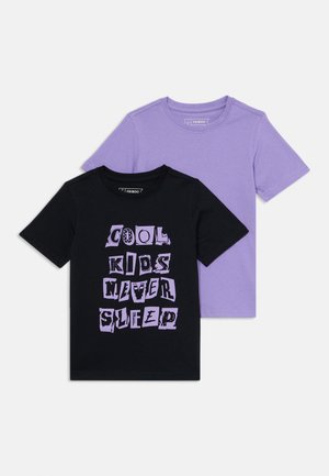 2 PACK UNISEX - Camiseta estampada - black/dark purple