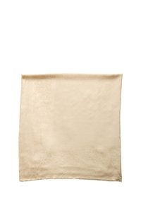 Beige zijden sjaal met een subtiele textuurpatroon, van gladde, zachte stof en schone, afgewerkte randen.