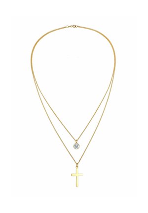 Elli GLASS CRYSTAL CROSS - Kaelakee - gold-coloured