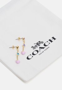 COACH HEART DROP EARRINGS - Brincos - gold-coloured/pink/multicoloured