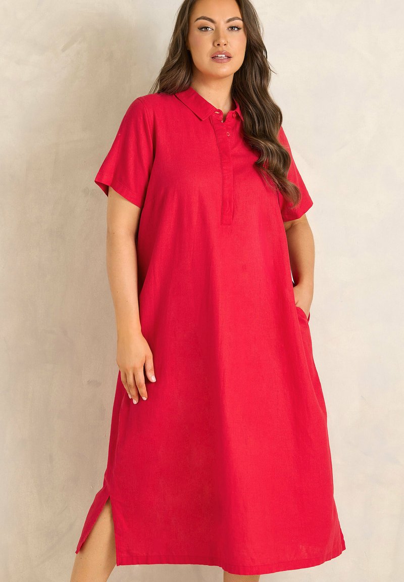 evans shirt dress EVANS Plus Size White & Black Linear Shirt Dress