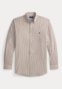 CUSTOM FIT STRIPED STRETCH POPLIN SHIRT - Camisa - chocolate brown/white
