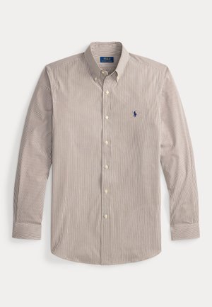 CUSTOM FIT STRIPED STRETCH POPLIN SHIRT - Krekls - chocolate brown/white