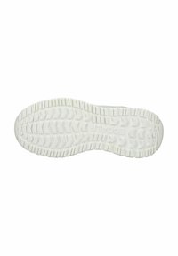 Weiße Gummisohle eines Sneakers mit einem strukturierten Profil für Grip, mit erhöhten Bereichen und Rillen für Traktion. Markenname "ECOALF" sichtbar.