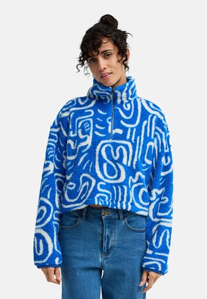 HOLIDAY CROPPED - Fleecová mikina - true blue