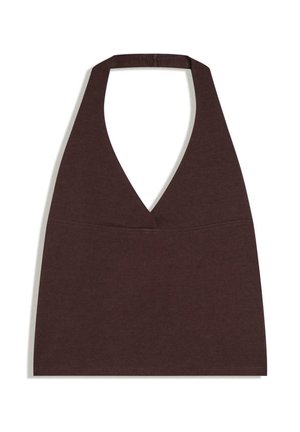 Bershka, HALTER TOP - Débardeur - dark brown