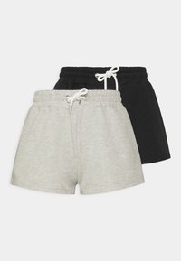 Even&Odd - 2 PACK - Shorts - black/mottled light grey Miniatuurafbeelding 1