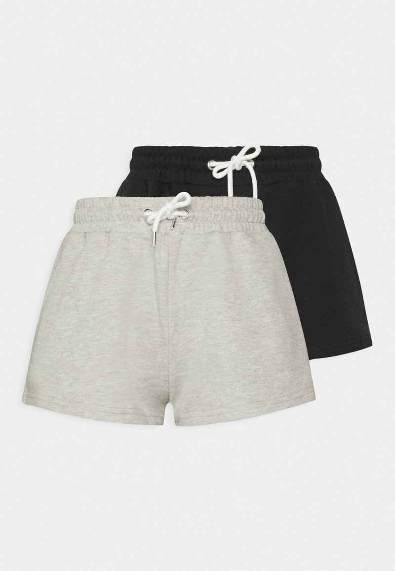 Even&Odd - 2 PACK - Shorts - black/mottled light grey, Vergroten