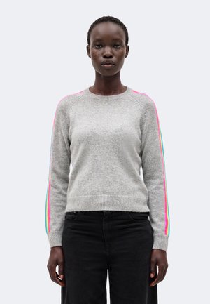 FROM FUTURE, FEMME PULL BANDES MANCHES - Пуловер - gris chine fonce
