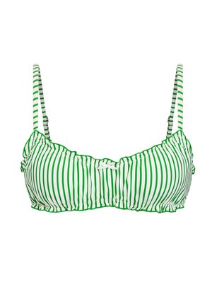 Cupshe, STRIPED BIKINI TOP  WITH BOW - Vrchný diel bikín - light green   white