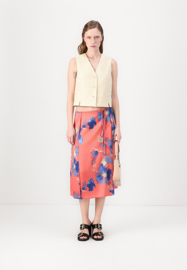 REYALE - Wrap skirt - coral4