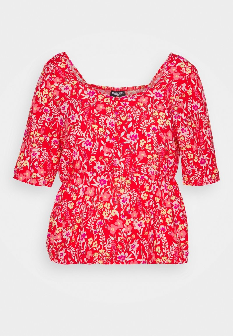 Pieces Curve Blouse - red