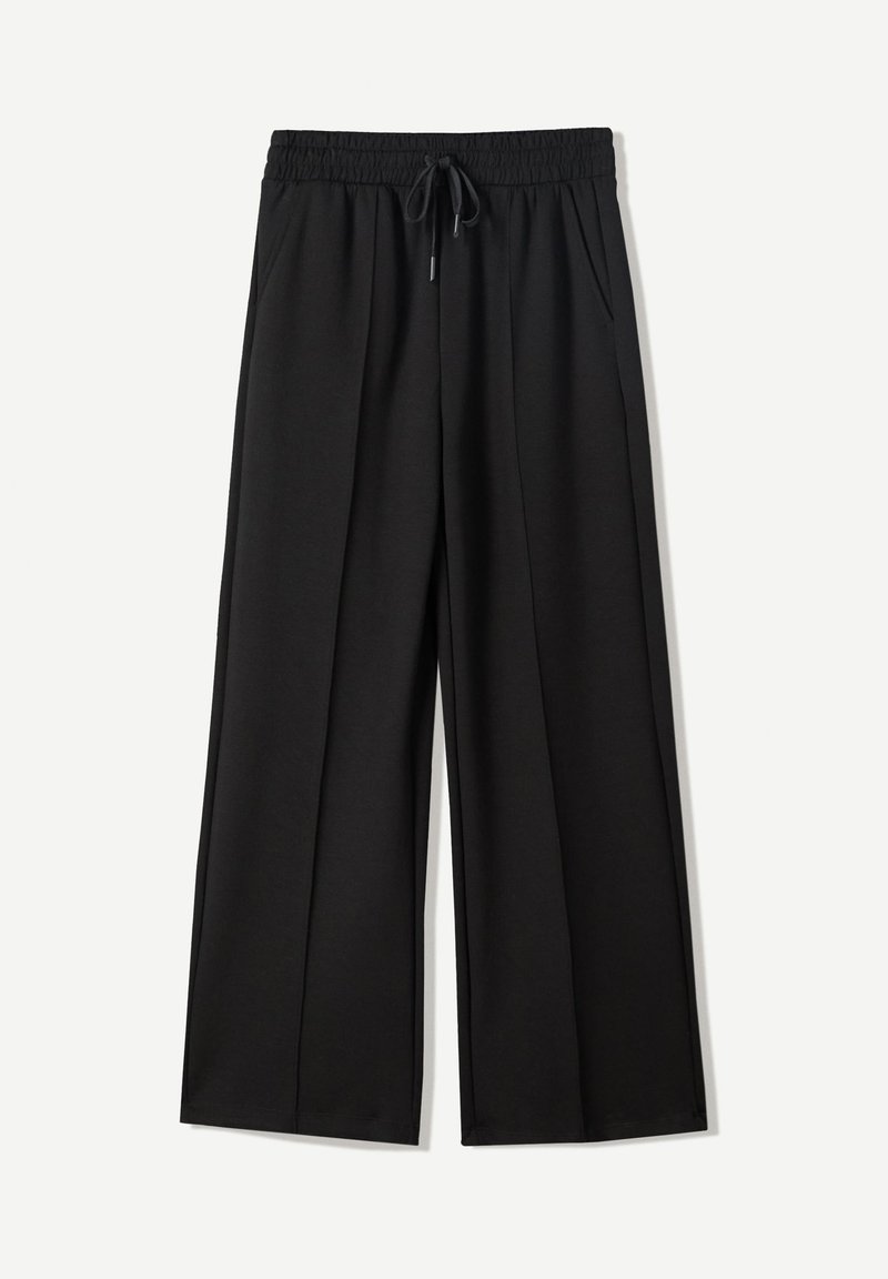Wide Leg Pantalon à pince Bershka en Noir | ABOUT YOU