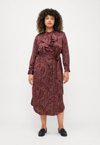 Lauren Ralph Lauren Woman ADEOLA LONG SLEEVE DAY DRESS - Dnevna haljina - burgundy/multi