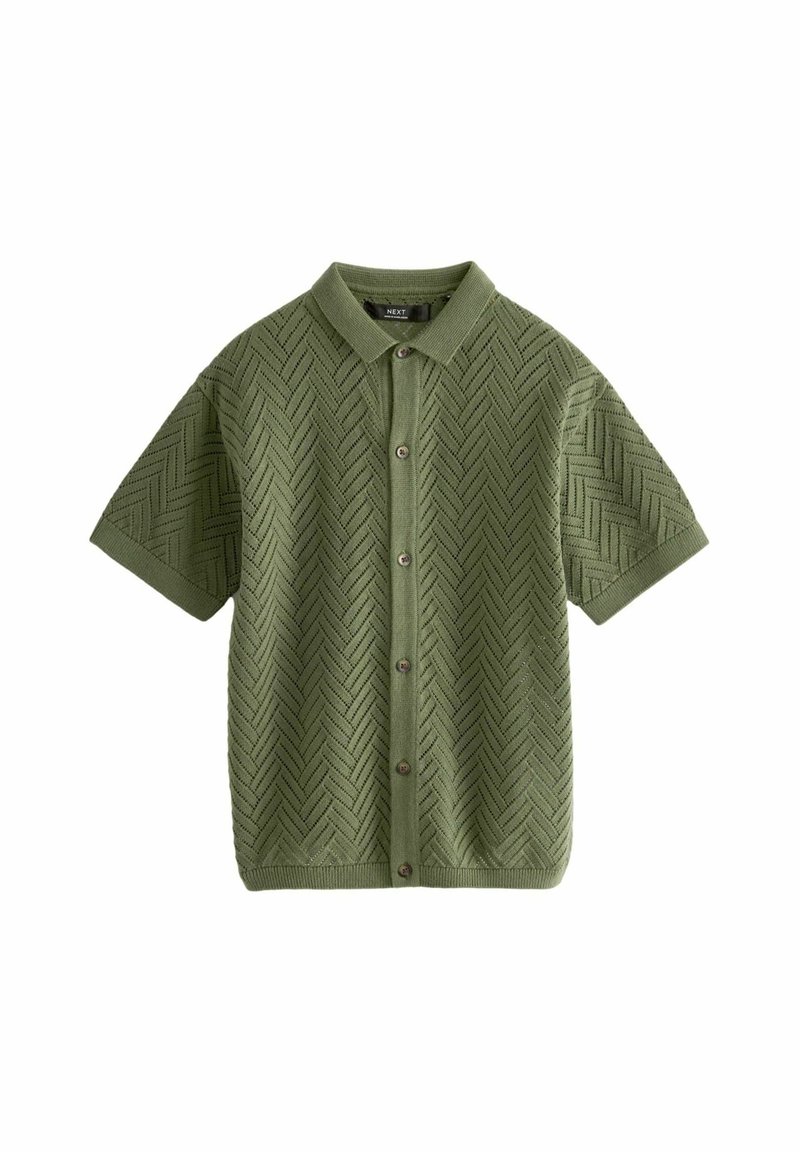 Next - SHORT SLEEVE TROPHY NECK -REGULAR FIT - Vest - khaki green, Vergroten