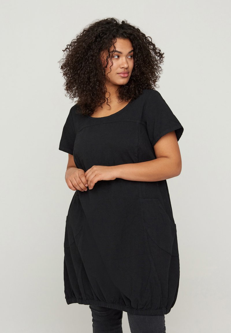 Zizzi - Day dress - black, Enlarge