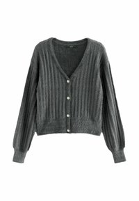 Next SOFT TOUCH FLUFFY V-NECK - Kardigan - grey charcoal