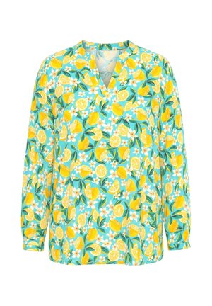 MIAMODA, BLUSE, REGULAR FIT, MUSTER, LANGARM - Blouse - pale turquoise