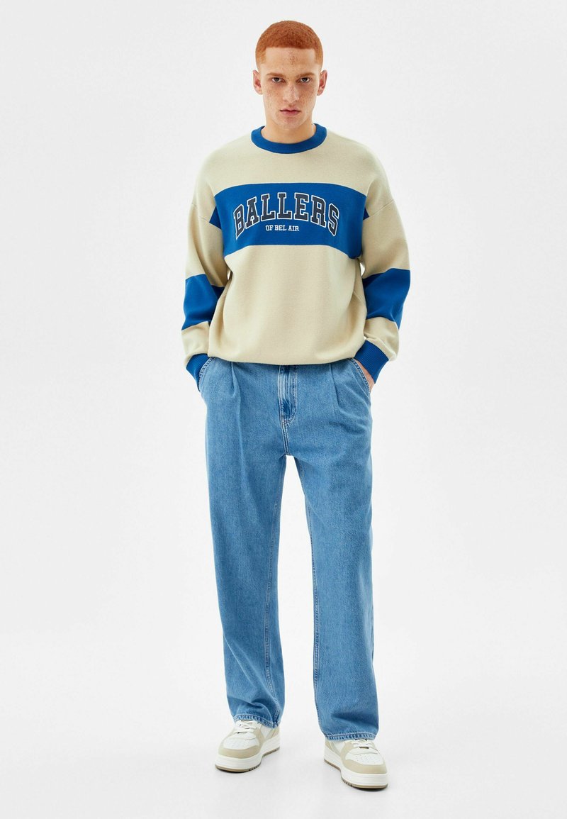 Herren Skinny Fit | Bershka WIDE Jeans Straight Leg light-blue denim - UT72950 Herren Skinny Fit | Bershka WIDE Jeans Straight Leg light-blue denim - UT72950
