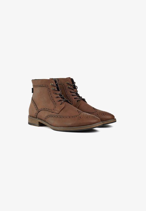 Cowboy/biker ankle boot - tan