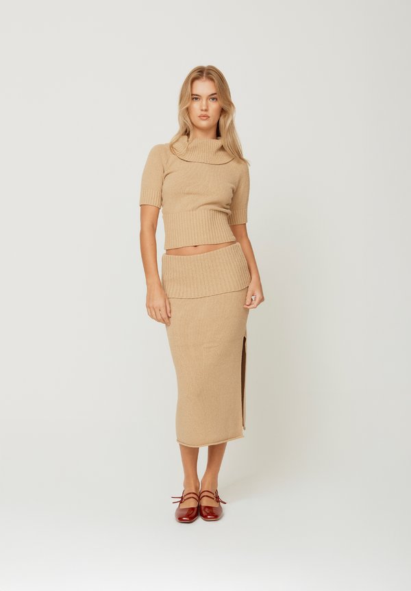 COURTNEY TOWELLING SKIRT - Pencil skirt - tan