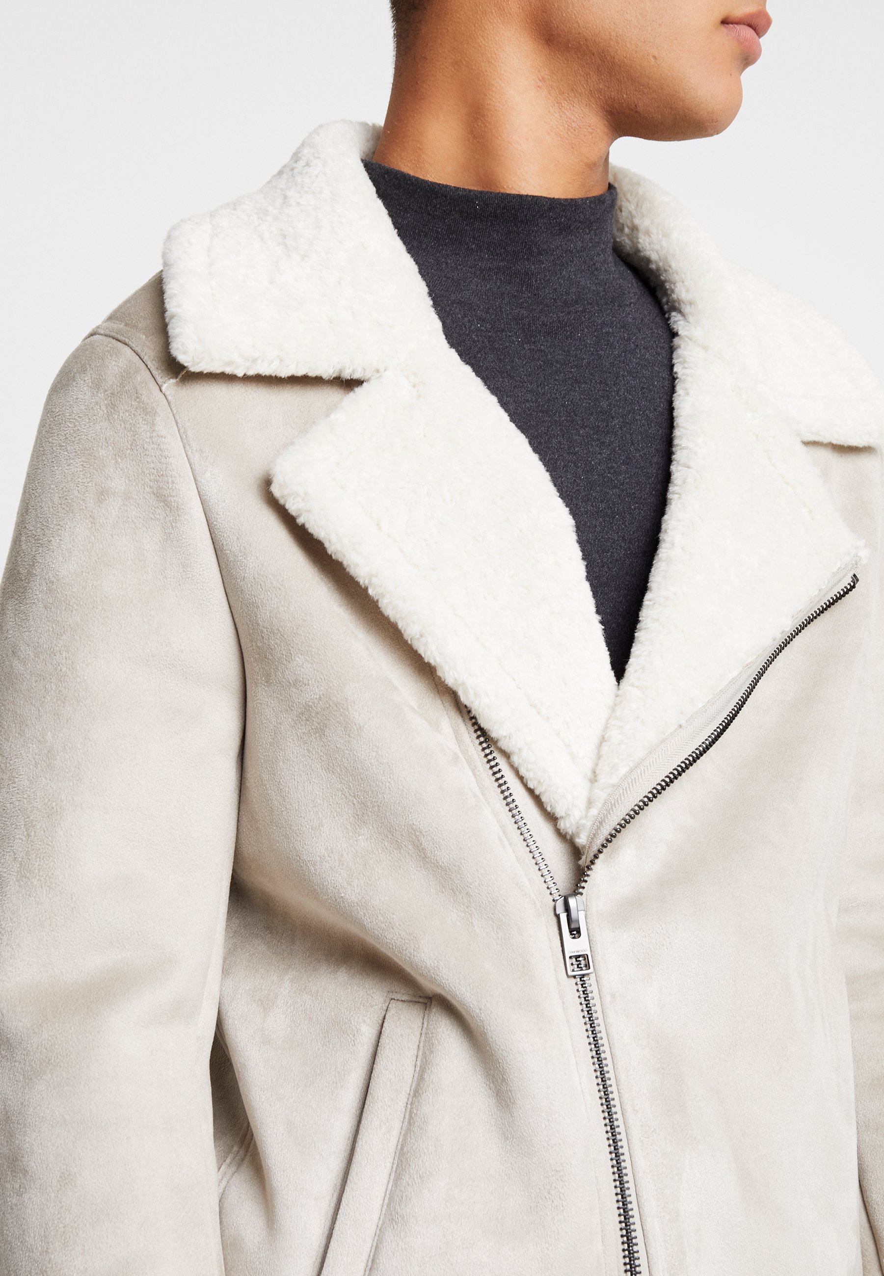 Oakwood JUSTIN Imitert skinnjakke light grey Zalando.no Oakwood Imitert skinnjakke light grey Zalando.no