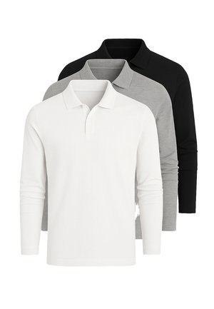 SET OF 3 - Langærmet T-shirt - black white grey