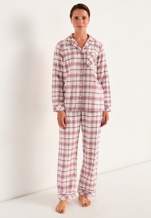 CHECKED SET - Nachtwäsche Set - beige/pink checked