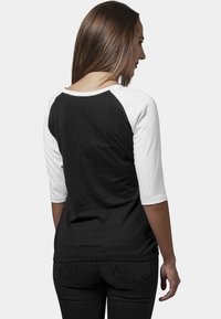 Urban Classics LADIES 3/4 CONTRAST RAGLAN TEE - Trükipildiga T-särk - black/white