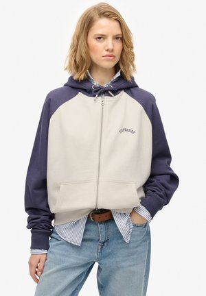 Felpa con zip - desert bone ow mariner navy