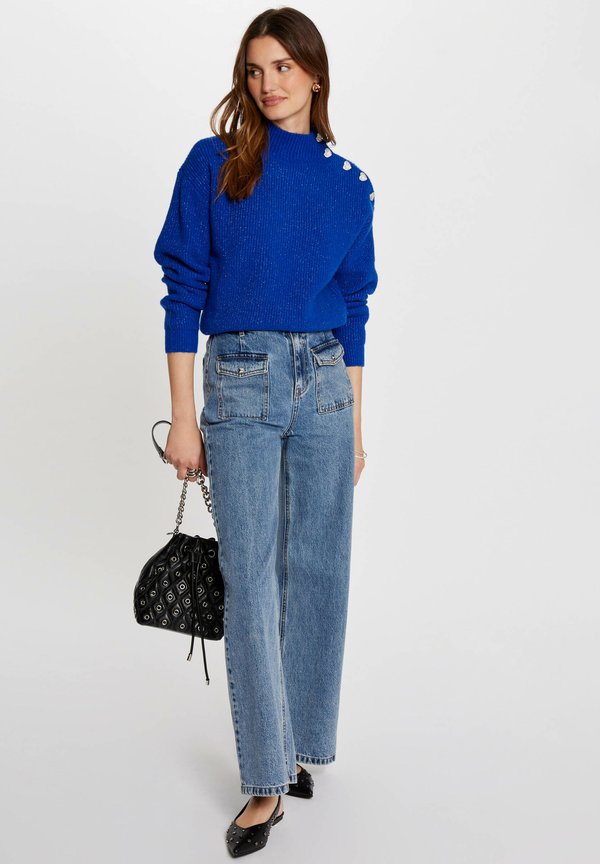 LONG-SLEEVED WITH BUTTONS - Jumper - bleu electrique3