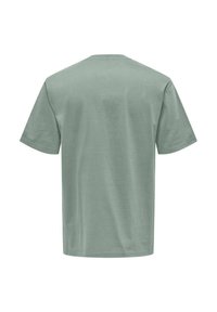 Light green short-sleeve t-shirt with a crew neckline, made of soft fabric, featuring a plain design without embellishments or patterns.