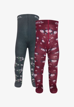 Ewers, 2ER PACK BLUMEN - Strumpfhose - beere/grau