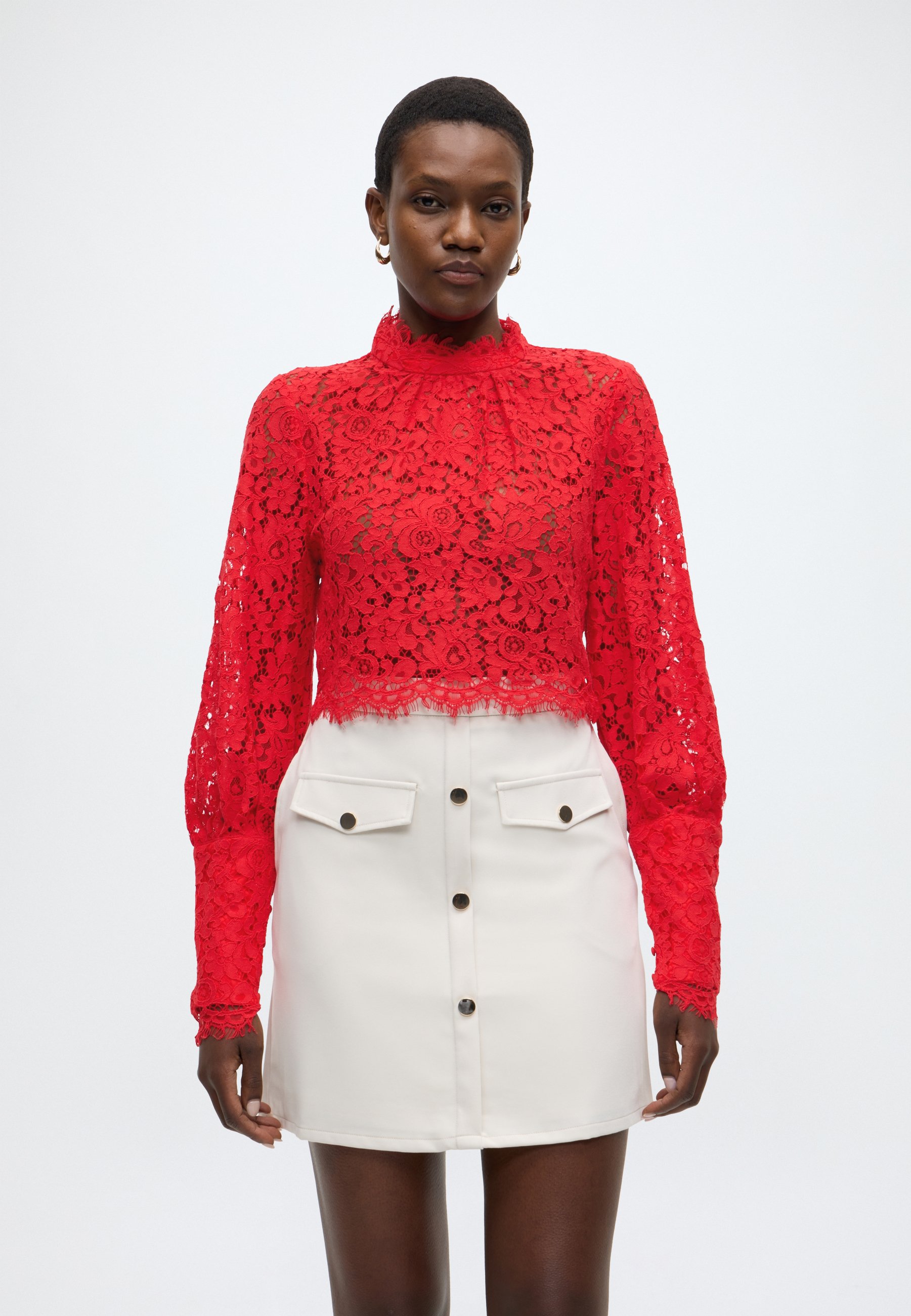 Bardot LACE GEORGIA TOP - Blouse - fire red/red - Zalando.ie