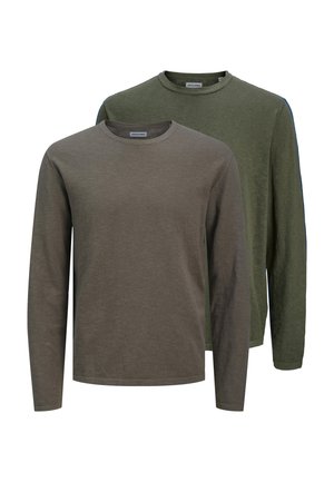 2 PACK - Striktrøje - braun   dunkelgrün
