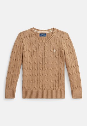CABLE-KNIT COTTON SWEATER - Strikkegenser - camel heather