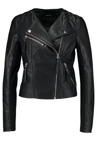 Vero Moda VMRIA SHORT JACKET - Chaqueta de cuero sintético - black