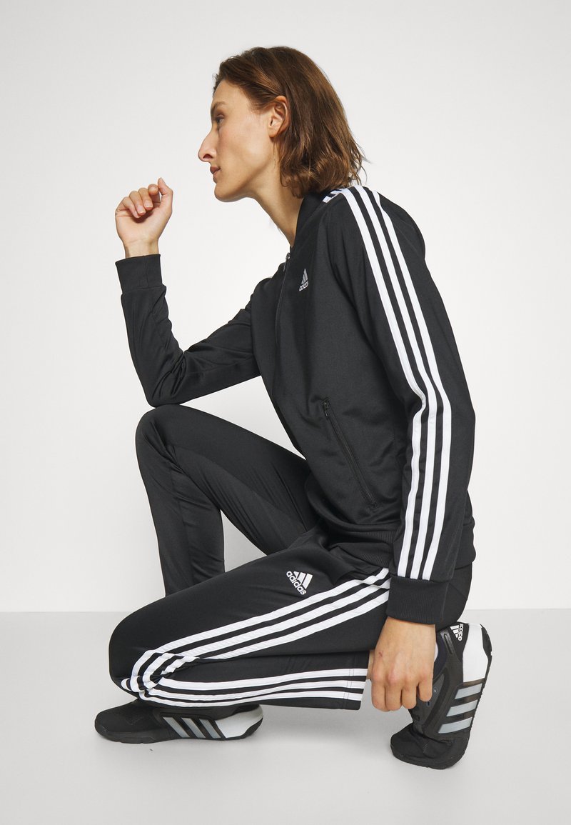 adidas Sportswear Womens 3 Stripe Tracksuit - Black/White