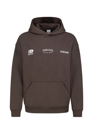 Sublevel, SUBLEVEL SWEAT HOODIE STATEMENT PRINT - Hoodie - dark-brown
