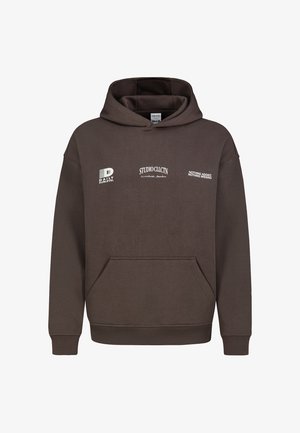 Sublevel, SUBLEVEL SWEAT HOODIE STATEMENT PRINT - Kapuzenpullover - dark-brown