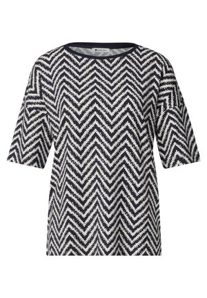 Street One, T-SHIRT MIT RUNDHALS UND ALL-OVER-PRINT - T-Shirt print - deep blue