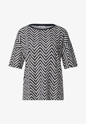 Street One, T-SHIRT MIT RUNDHALS UND ALL-OVER-PRINT - T-Shirt print - deep blue