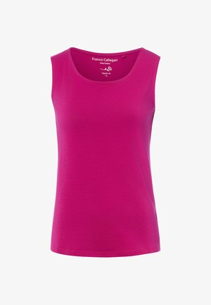 Magenta ärmelloses Baumwolloberteil mit rundem Ausschnitt, regulärer Passform, Größe S von der Marke Franco Callegari.