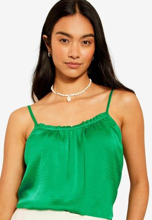 STRAPPY RUFFLE EDGE CAMI - REGULAR FIT - Tops - green