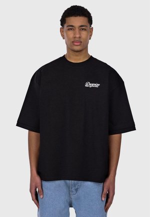 HEAVY OVERSIZE DOUBLE ARM  - Marškinėliai su spaudiniu - black