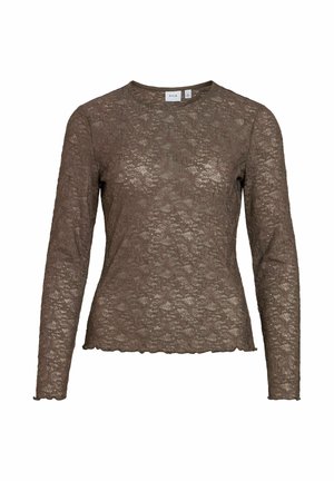 VILA, VIFAY O-NECK L/S TOP - NOOS - Blouse - dark grey