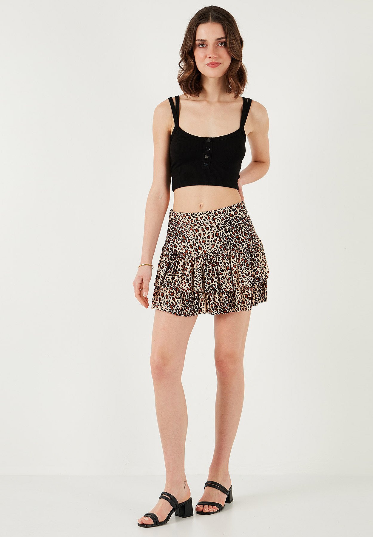ミニスカート [FRECKLE] leopard mini skirt LELA A-line skirt - leopard/mottled brown - Zalando